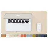 Compact Cork Desk Mat - Small Dual-Sided Desk Pad for Office and Home - Desk Organization and Accessories - Ideal for Large Mouse Pad and Small Desk Mats on Top of Desks(Beige,60cmx 30cm)