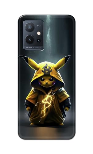 Image of PRINTFIDAA Printed Hard Back Cover Case for Vivo T1 5G Back Cover (Cartoon Cat) -112
