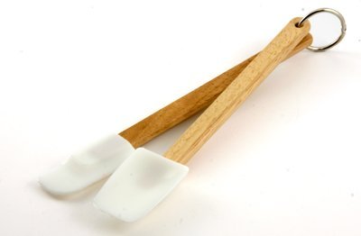 Mini spatule silicone cuisine manche bois pour mélanger et lisser