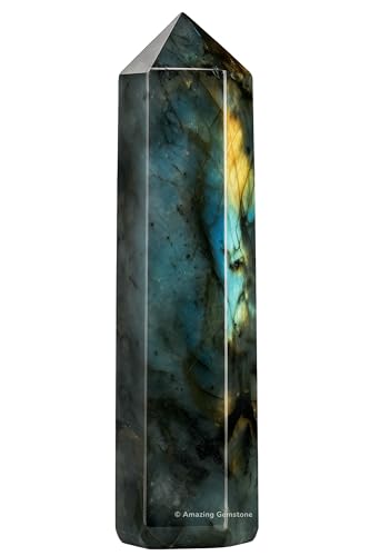 Image of Amazing Gemstone Large Labradorite Crystal Towers ~ Natural Healing Crystal Point Obelisk for Reiki Healing and Crystal Grid (5.5 to 6 INCH)