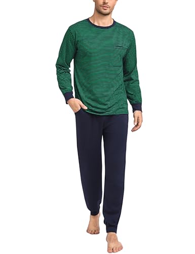 Sykooria Pyjama Hommes Hiver Pyjama Hommes Coton Ensemble de Chemise Manches Longues Vêtements de Nuit Coton à Hauts et Pantalons Lâche Décontracté...