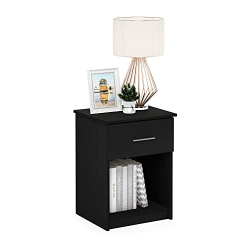 Image of Furinno Tidur Nightstand, Americano, 1-Pack Handle