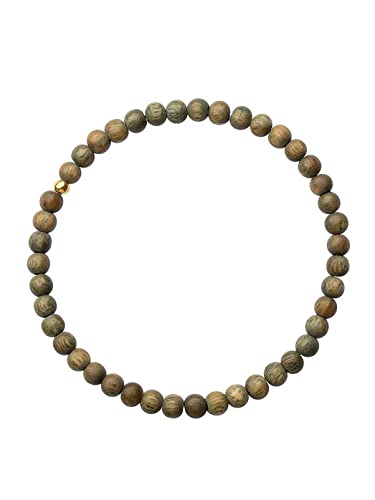 Pulsera Mala de Madera Verde Natural 6mm miniatura 1
