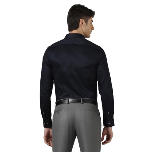 Image of Blackberrys Men Slim Fit Formal Shirt | Premium Cotton Blend | Solid Pattern| Lightweight & Breathable | Wrinkle-Resistant | Office & Business Wear