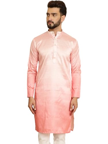 Sojanya (Since 1958 Men'S Jacquard Silk Multi Shade Kurta With Sequence Only Long Kurta
