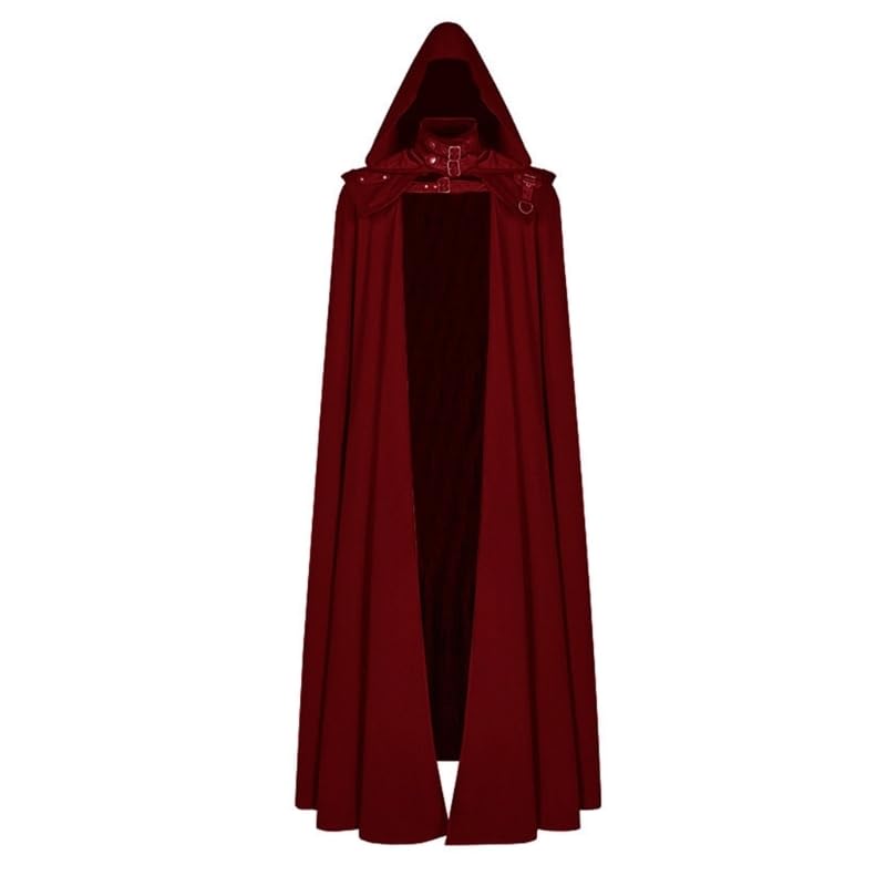 QRONCES Disfraz unisex de vampiros para mujer, disfraz de bruja, mago, hasta el suelo, disfraz de bruja
