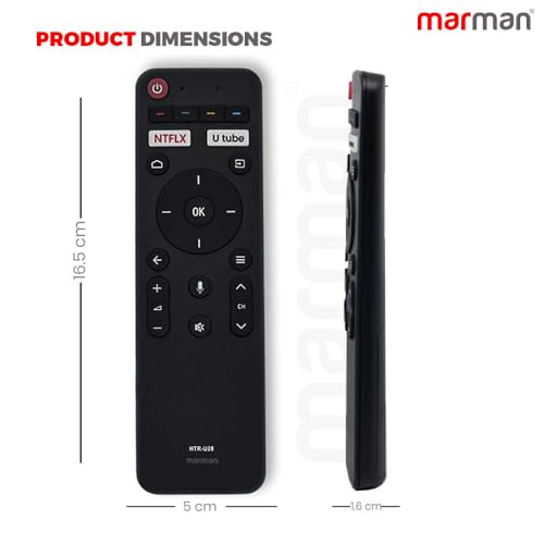 Image of marman Compatible with Haier Smart Tv Remote Control Model HTR-U28 Suitable for 4K LED FHD UHD QLED Android Television with Bluetooth Voice Command and Google Assistant - Pairing Must!