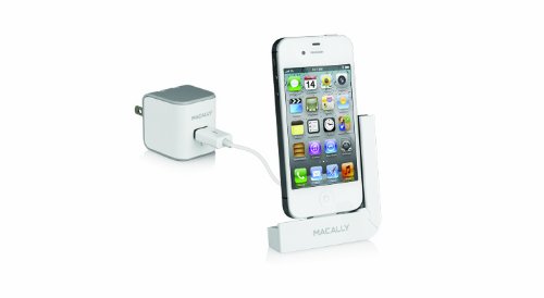Macally LDOCK Foldable L Shaped Charging Dock for iPhone 4/4S - Retail Packaging - White