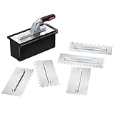 Fishark Switchable Notch Trowel Set，8 Piece Trowel Box Kit, Made of Premium Stainless Steel with Soft Grip Handle, Perfect Tool for Cement, Concrete, Masonry Tile Installation Work