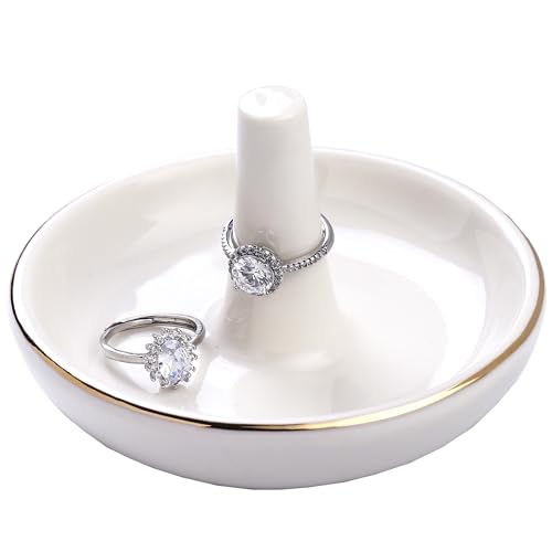 Wedding Ring Holder, Engagement Jewelry Dish With Stand