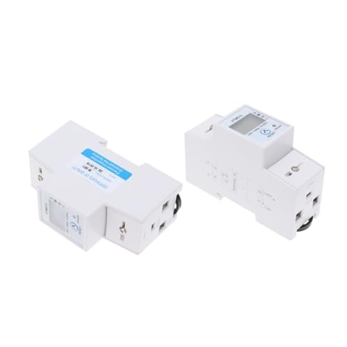 Mikikit Professional Din-Rail Ac Power Meter Single-Phase Energy Meter Digital LCD Display Voltage and Display 5(80) a Suitable for 50hz/60hz Frequency