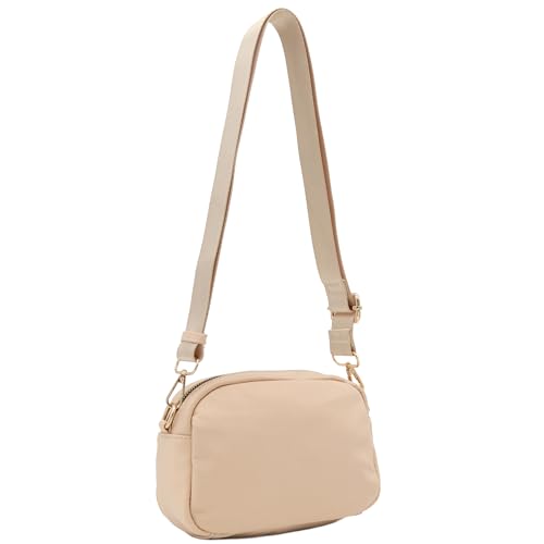 Image of FashionPuzzle Quilted Nylon Crossbody Bag with Wide Strap