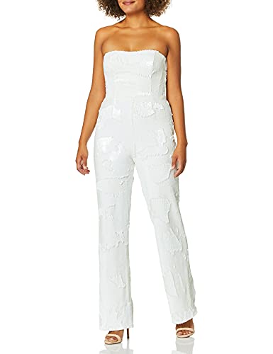 Dress the population women's andy strapless sequin wide leg jumps…