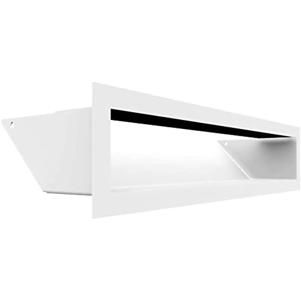 KRATKI griglia di ventilazione AIR 9 x 40 cm bianco resistente al camino | Griglia aria calda 9 x 40 cm; Griglia di scarico per ventilazione camino; Presa d'aria con un angolo di 45 gradi; resistente