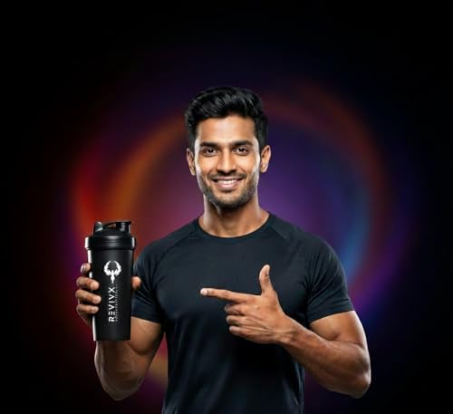 Image of Protein Shaker Bottle 700ml BPA-Free Leakproof Gym Shaker for Protein & Pre-Workout (Black)