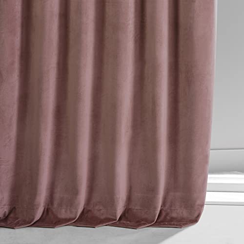 Image of HPD Half Price Drapes Signature Plush Velvet Blackout Curtains for Bedroom (1 Panel), 50W X 96L Hotel Black Out Curtains for Living Room, Thermal Insulated Blackout Curtains for Windows, Rosehip