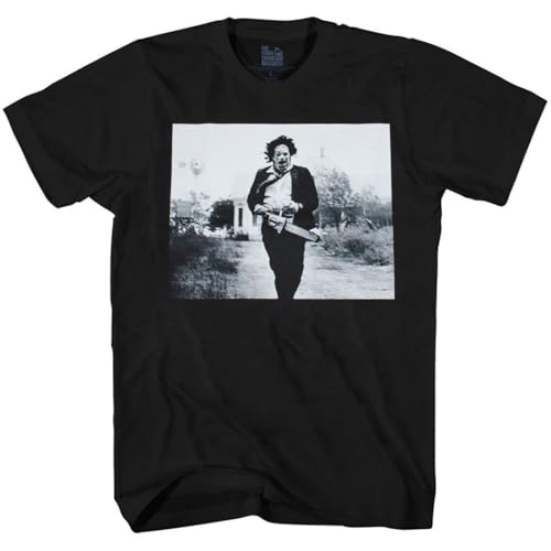 The Texas Chainsaw Massacre Mens Leatherface Running Grab T-Shirt (US Alpha Large Regular Regular) Black