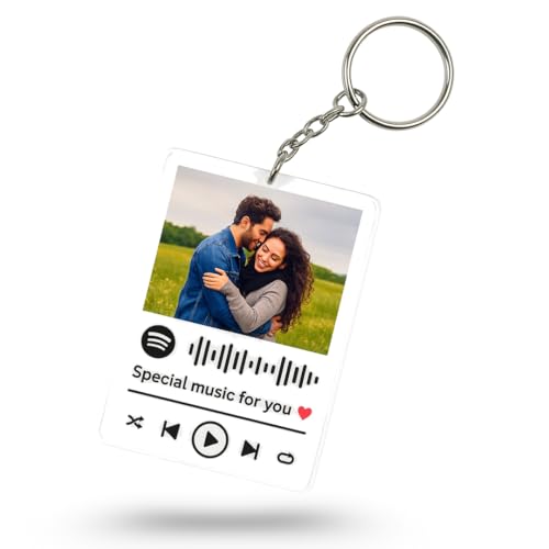 Tresneria Acrylic Personalized Keychain (Clear-Spotify), Black