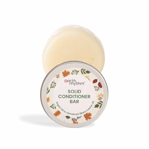 Earth Rhythm Solid Conditioner Bar – Argan & Black Castor, Deep Conditioning + Frizz Control, No Parabens & Sulphates