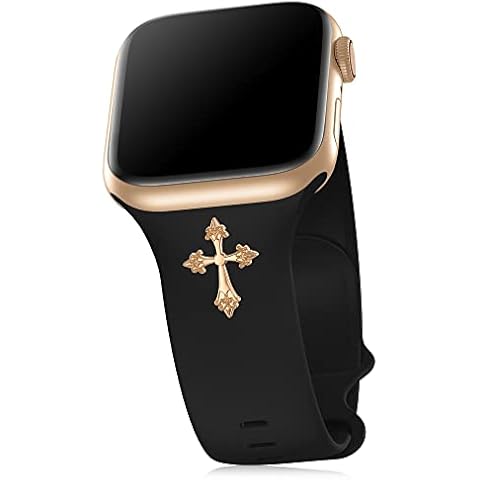 Aopigavi Designer Silicone Watch Bands with Studs Compatible with Apple Watch Band 38mm 44mm 40mm 45mm 41mm 42mm 46mm 49mm, Sport Straps Decorative Charms Nails for iwatch Ultra SE Series 10/9/8/7/6/5/4/3/2/1 Cover