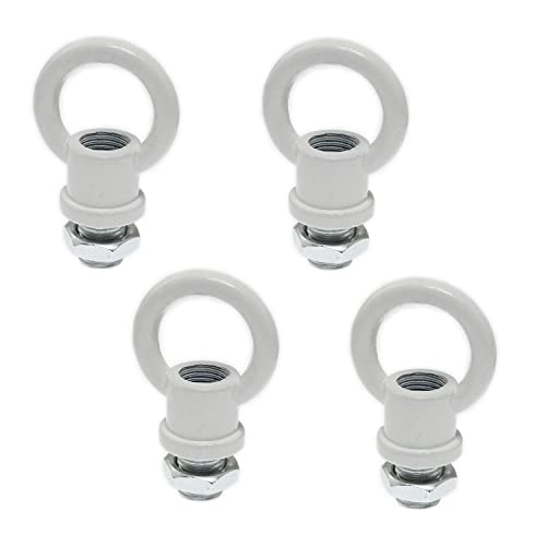 Image of 4pcs White 29x35mm M10 Thread Ring Shape Female Loop Lighting Fixture Chain Metal Chandelier Chain Extension, Pendant Lamp Fixture Chain, Heavy Duty Chain-Hung Fixture