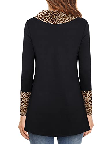 Furnex Women's Long Sleeve Cowl Neck Tunic Top Casual Pullover Sweatshirt2