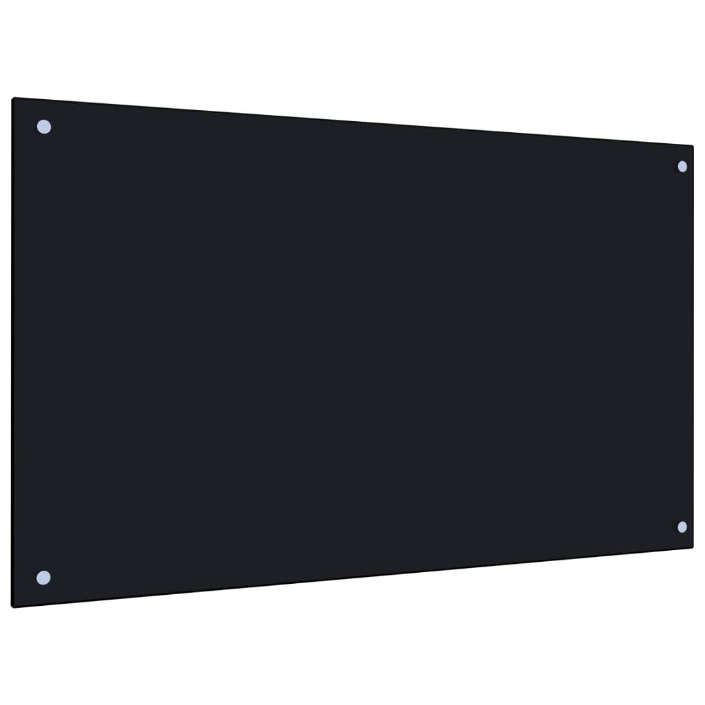 Crédence de cuisine Tomostar en verre trempé noir haute résistance