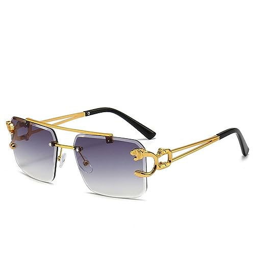 Lunettes de soleil carrées à décor de lion MUTYNE style punk vintage