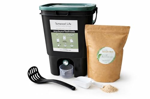 Sunwood Life Indoor Bokashi Composter Starter Kit, 2.2 lb Premium