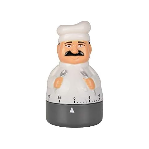 Jayron Kitchen Timer Count Down Timer Mechanical Timer 60 Minutes Countdown Timer Chef Shaped Alarm Clock,Suitable for Children and Elderly,Used for Baking,Cooking and Learning Cover