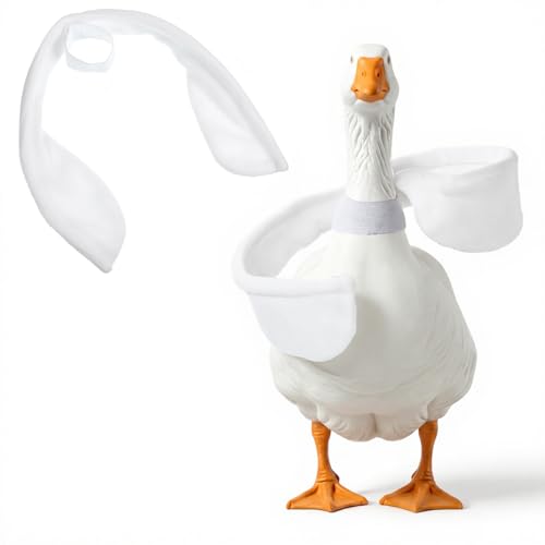 Dplolng Porch Goose Wings for 23-28 Porch Lawn Goose 1 Pc White Poseable Wings with Flat Edge Polyester & Iron for Outdoor Patio Yard Art Decoration (24.8 Inches)
