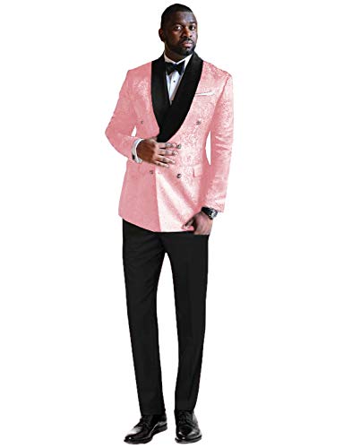 Costume de Veste Smoking Homme Jacquard Ensemble Ajusté Confort