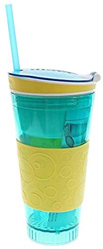 one-stop-shop Plastic Snack and Drink Travel Cup Container, Multicolour, Colour May Vary
