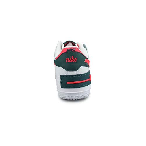 Image of Nike womens Air Force 1 Basketball, White Dk Teal Green Solar Red White White, 7.5