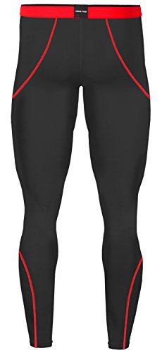 New Men Sports Winter Warm Thermal Skin Tights Compression Base Under Layer Long Pants (S, NP513 Black)