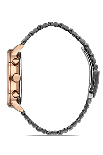 Ferro Chronograph Black Round Dial Men's Watch with Bracelet Strap - Image 2