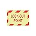 NMC GEPA4AP Lock Out/Shut Off Label, Legend "Lock-Out Point", 5" Length x 3" Height, Glow Polyester, Red on White (Pack of 5)