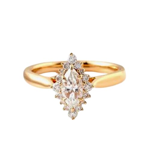 Bague de mariage moissanite ovale en argent 925 et or 14k pour femme RNG-1333