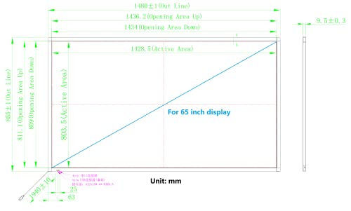 Image of 65 Inch Interactive 10 Points Infrared IR Touch Screen Overlay Frame Free Driver
