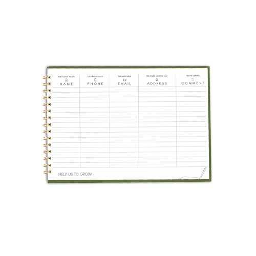 Image of Visitor Book - 8 x 12 Inches | Wiro Bound Guest Register for Hotels, Offices, Exhibitions, Boutiques & Business Use | Medium Size Visitor Log Book for Reception & Front Desk