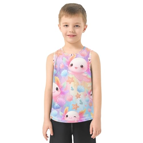 Boys' Tank Top Shirt Salamander Coral Pattern Sleeveless T-Shirts2