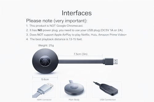 Image of 4K HDMI Streaming Device | Wireless Screen Mirroring Adapter for TV | Supports Android,Laptop | WiFi 2.4G /5G HD Media Streaming Dongle
