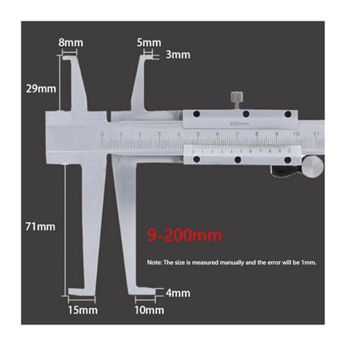 Calibrador Vernier de Canal Interior Doble, 9-200mm miniatura 2
