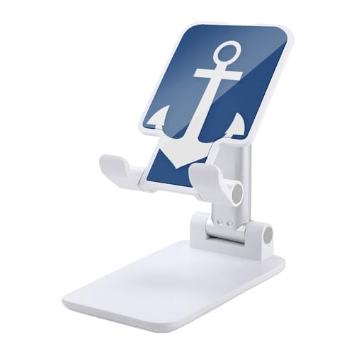 Support de téléphone pliable et réglable ancre blanche nautique pour table