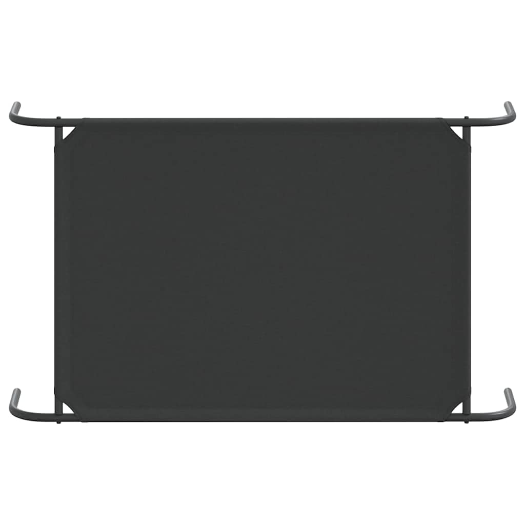 Podwyższone legowisko dla psa, czarne, 110 x 65 x 20 cm, tkanina Oxford i malowana proszkowo stalowa rama ze środkowymi nóżkami, przenośna sofa dla psa do odpoczynku w miejscu spania wewnątrz