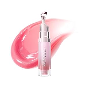 Peptide Brightening Lip Serum, Hydrating & Plumping Tinted Lip Gloss, Moisturizing Lip Balm with Polypeptides & Squalane for Glossy Sheer, Smooth Lips(01 Baby Pink)