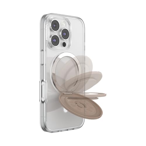 Image of PopSockets Kick-Out Grip for MagSafe, Adjustable Kickstand for Portrait or Landscape, Magnetic Stand, Brown - Latte