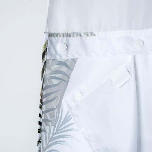 Ecoehoe Fabric Replacement Snap-in Liner with Magnets 12 Button for Hook Free Shower Curtain - Machine Washable 70'' W x 58.5''H