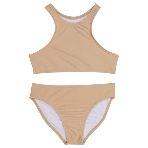 Image of SwimZip Girls' Halter Top and Bikini Bottom 2 Piece Set UPF 50+ Sun Protection