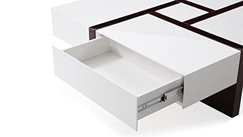 Zuri Furniture Modern Mcintosh 40" Square Coffee Table - White And Ebony #TOP6